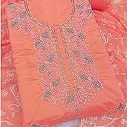 wacraz unique and beautiful real beats hand work Embellished polyester cotton Unstitched Dress Material-picture-34