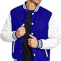 drobe Cotton Blend Standard Length Lightweight Stylish Varsity Jacket For men-picture-36