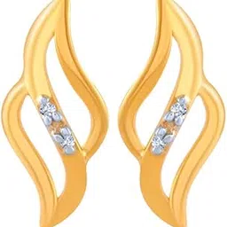 p.c. chandra jewellers 14k (585) Yellow Gold and American Diamond Stud Earrings for Women-picture-35