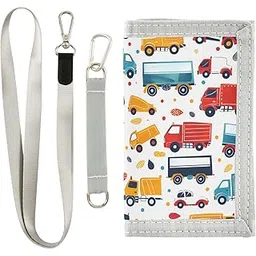 alaza Kids Wallets for Boys Girls Toddler Trifold Wallet Children Small Truck White with Zipper Coin Pocket-picture-43