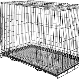 Amazon Basics Foldable Metal Wire Dog Cage/Crate/Carrier with Tray, Single Door, 36 Inch, Black-picture-21