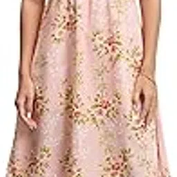 Women's Sophisticated Sleeveless Below-Knee Dress with Floral Detail & Front Ruffle Effortlessly Chic & Elegant-image-78
