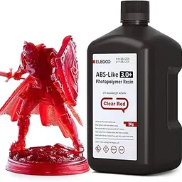 ELEGOO ABS-Like 3.0+ 3D Printer Resin Transparent Red 2000g, High Heat-Resistance 3D Printing Resin, Lower Viscosity and Shrinkage, 405nm LCD UV-Curing for MSLA/LCD/DLP 3D Printer-picture-15