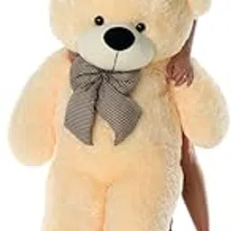 Toys Guru Cream Color Very Soft Lovable/Fluffy/SpongyHuggable Cute Teddy Bear with Neck Bow for Girlfriend/Birthday Gift/Boy/Girl/Valentine/Anniversary (3 Feet, Cream)-image-86