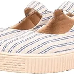 theater Women Mary Jane Chunky Platform Shoes – Maru Blue Strips | Slip-On Flats | Stylish & Comfortable for Work, Travel & Casual Wear-picture-13