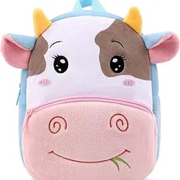 black hill Kids Preschool Bag for Boys and Girls, Cute Soft Plush school Animal Cartoon Mini Backpack Little kids bags for 2-5 years Baby/Boys/Girls Nursery, Preschool,Picnic (New cow) image 1