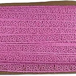 Fusion Nest Colour Laces for Dresses Like Sarees, Lehenga, Suits, Dupatta, Blouse,chunni and Many More Width (1Cm) Lenth (9mtr).Decorative Cotton Lace Trim,Square shape flower pattern, Sewing Craft Ribbon Floral Eyelet Lace Trim Ribbon, Decorative Sewing Craft(Pink)-picture-14