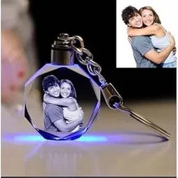 dharani gifts Personalized Led Octagon 2D Crystal Keychain, Coral-picture-29