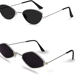 krillen shades Black Diamond Style Silver Frame Sunglasses,Goggles Shades For Women's UV Protected-Pack of 1-picture-49