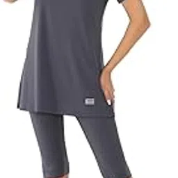 eo elif okur Islamic Short Sleeve Swimsuits for Women Modest Muslim 4 PCS | Full Cover Rash Guard Burkini | Arabic Swimwear-picture-21