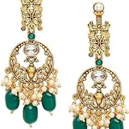 Earrings for Women and Girls Kundans Chandbali | Gold Plated Kundan Studded Beads Drop Earrings | Birthday Gift for Girls & Women Anniversary Gift for Wife-image-39