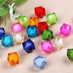 WARMINGO DE 200 PC Multicolor Square Imported Beads for Macrame Bracelet Jewellery Making Art & Craft | Diamond Cut Beads for DIY Making (5 mm 200 pc Pack)-image-80