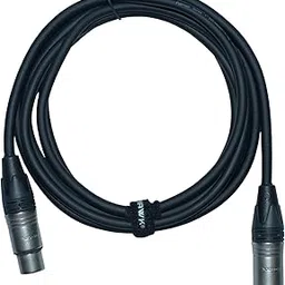 NXFP006 Platinum Series XLR Male to XLR Female Balanced Microphone Cable with Neutrik Connectors, 2 meters, Black Colour with Cable Tie.-picture-30
