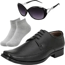 vitoria Fashionable l Men Black Lace Formal Shoes with Light Gray Socks & Women Cheri-picture-17