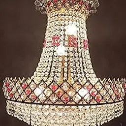 SHRI MAHAL ANTIQUES LED Crystal Big Size Jhumar Ceiling Light for Living Room/Hall/Bed Room l-picture-18