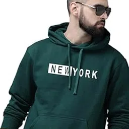 Stylish Men's Hooded Cotton Fleece 'Newyork' Printed Hoodie-image-2