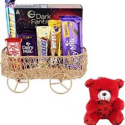 SFU E Com Dairy Milk Crackle Chocolate Gift Hamper | Valentine Teddy Bear With Chocolate Combo | Valentine Chocolate Hamper | 679-picture-38