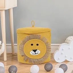 Amazon Brand – Umi Lion Laundry Basket Cotton (12 X12 Inch) Baby Bucket Hamper for Cloth, Kitchen & Living Room (Yellow)-image-82