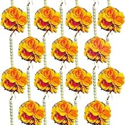 Handcrafted Flower Mangtika Dangle Earrings for Women, Girls, Children, Home Decor, Party Favours 2 COLOURS-picture-24