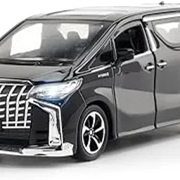 SPYCLOUD 1-32 Scale Alloy Metal Pull Back Toy Car Compatible with Alphard | Die-Cast Model with Sound & Light | Mini Van Toy for Kids (Black)-picture-26