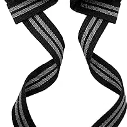 XTRON Weight Lifting Wrist Straps, Wrist Supporter with Cuff Padded, use for Deadlift, Powerlifting, Strong Straps anti-skid Improve Bar Grip & Lift Heavy Weight Gym Workout, Strength Training Fitness Exercise, Accessories for Men & Women, Pack of 2 straps (Wrist Straps, DX.054)Black Grey-image-43