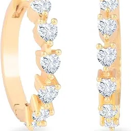 minutiae Solitaire Crystal Diamond Stylish Hoop Earring | Fashion Jewellery For Women and Girls-picture-45