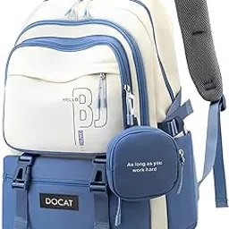 DOCAT Laptop Backpack for Women with Small Zipper Pouch, Waterproof College Bag for Girls, School Backpack for Girls 13–14 Years with Cute Accessory, Backpack for School, Camping, Travel-picture-57