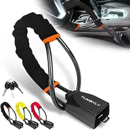 Polyvinyl Chloride Steel Steering Wheel Lock Anti-Theft Device Seat Belt Lock Car Lock With 3 Keys Car Theft Prevention For Car Security Fit Most Vehicles Suvs Trucks Golf Carts (Black)-image-74