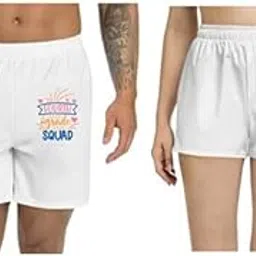 Men and Women Printed Regular fit Casual Polyester Couple White Shorts (ZPOD-0007353-set-XL_ms)-picture-33