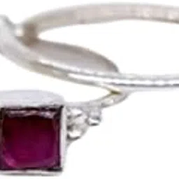 TOERING CHUTKI BICHIYA IN SIMPLE DESIGN WITH SQUARE RUBY GREEN ONYX AND ZIRCONIA STONES FOR GIRLS AND WOMENS IN PURE SILVER WHICH IS COMFORTABLE DURABLE AND ADJUSTABLE-image-7