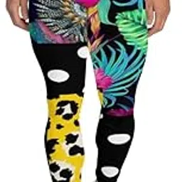 edwin vonholy Men’s Leggings Workout Gym Yoga Fitness Exercise Pants for Sports Polka Dots Coal Black Floral Tropical, White, X-Small-picture-41
