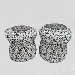 Krishna Decorative Mudda Cover Set of 2, Speckled Grey-picture-46