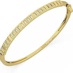 maira 925 Sterling Silver 18K Micron Gold-Plated Crystal Bangle Bracelet, Hinged Design, Elegant Style For Women/Girls | Hypoallergenic | 6 Months Warranty | Certificate of Authencity-picture-21