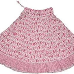 Lightweight Cotton Blend Printed Mini Skirt for Women | Elastic Waist Flared Short Skirt, Comfortable Casual Wear Pink and White-picture-52