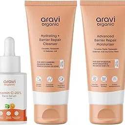 Aravi Organic Vitamin C Face Serum + Cleanser + Moisturizer - Brightening Skincare Trio for Glowing Skin-picture-45