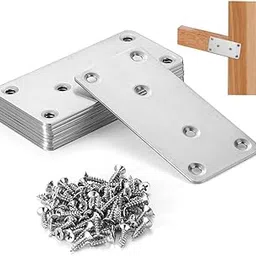 Heavy Duty Repair Joining Plates, Flat Mending Plates 10 Pack, Screws Included, 201 Stainless Steel Straight Braces, 3.9 X 1.9 Inches For Tables Chairs Furniture-picture-18