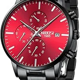 nibosi NNIBOSI Men's Watches Analog Minimalist Black Dial Watches for Men Business Chronograph Casual Watches with Stainless Steel Strap Date-picture-10