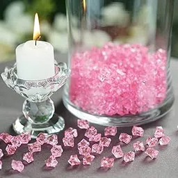 Daily Crafts Acrylic Crushed Ice Stone Crystal Rocks Irregular Shape Decorative Stone for Garden Aquarium Vases Plants Decoration (100g,Light Pink)-image-19