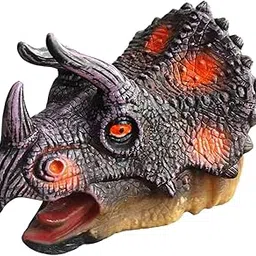 THE STYLE SUTRA Dino Hand Puppet Realistic Toy Hand Puppet for Boys Birthday Gifts Triceratops Gray-image-19
