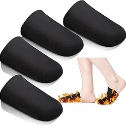 4 Pieces 3 mm Toe Neoprene Warmers Cycling Shoe Covers Toe Black Warmer Booties Neoprene feet Covers Biking feet Socks for Cycling Running Hiking Ice Bath(Medium)-image-0