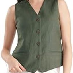 fablestreet Linen Waistcoat - Olive-picture-16