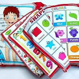 generic Kids Learning Pillow Cum Book, English & Hindi Alphabets, Numbers, Animals Names, Pink-picture-13