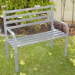 Amazon Brand - Solimo Metal 2 Seater Garden Bench | Durable Outdoor Park Bench for Balcony Patio Terrace, Living Room | Ideal Indoor and Outdoor Seating Furniture (Grey)-image-74