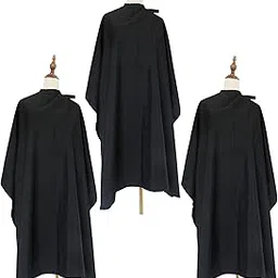Salon Barber Hairdressing Capes with Snaps Hair Cutting Cape Hair Stylist for Women Men Adults Kids Black Waterproof (3PCS)-image-46