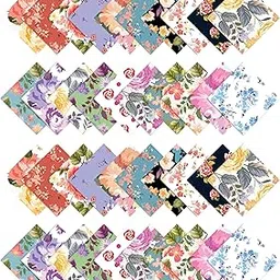 Soimoi Florals Print Precut 5-inch Cotton Fabric Quilting Squares Charm Pack DIY Patchwork Sewing Craft- Multicolor image 1
