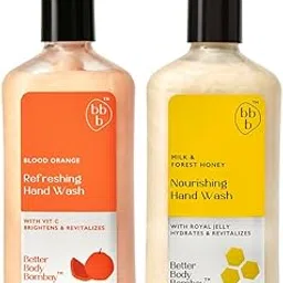 BBB Better Body Bombay Hand Care Combo | Blood Orange Refreshing Hand Wash | Milk & Forest Honey Nourishing Hand Wash | Moisturizing & Cleansing | Pack of 2 (300ml Each)-picture-27