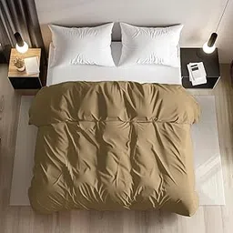 Apala Premium Cotton King Size Quilt Cover/Duvet Cover/Rajai Cover/Blanket Cover with Zipper Closure (Double 90x100 inchs), Color - Beige-picture-44