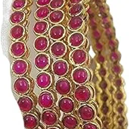 mehak curators Antique Gold Plated Kemp Bangles for Women and Girls set of 4-picture-53