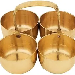 DOKCHAN 100% Pure Brass Chopda Chandan Roli Chopda, Chawal-Akshat-Haldi, Prashad, Kumkum Box Chopda for Gift and Pooja Decorative Purpose Item (Size - 3.3 in)-picture-16