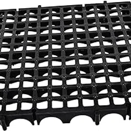 ATORSE Modular Interlocking Floor Tile Splicing 40x40x4 cm Square Holes Floor Grill Black-picture-66